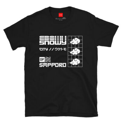 Japanese Graphic T Shirt Snowy Sapporo