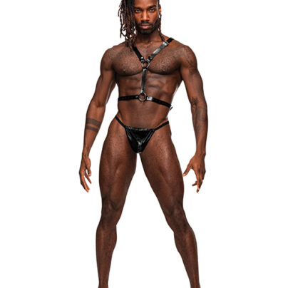 Sagittarius PU Leather Chest & Winged Back Harness