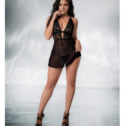 Sexy Slut Lace & Mesh Babydoll & G-String Whore Lingerie