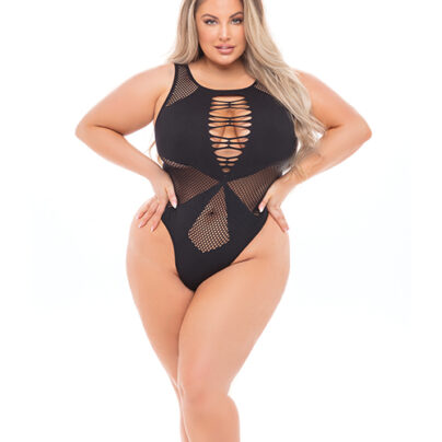Slutty Plus Size Highneck Bodysuit Whore Lingerie