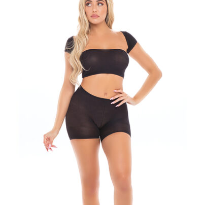 Sexy Slut Fuck Me Bandeau w/Shoulders & Shorts Whore Lingerie