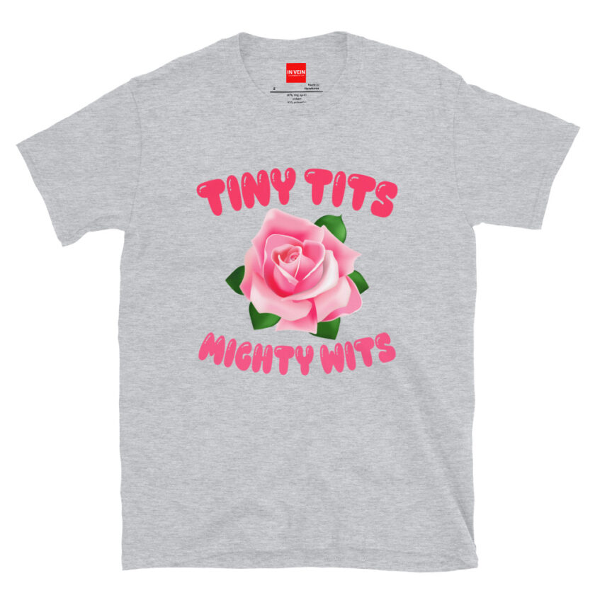 In Vein® Tiny Tits Mighty Wits Slutty Kinky Sexual T-Shirt - Image 13