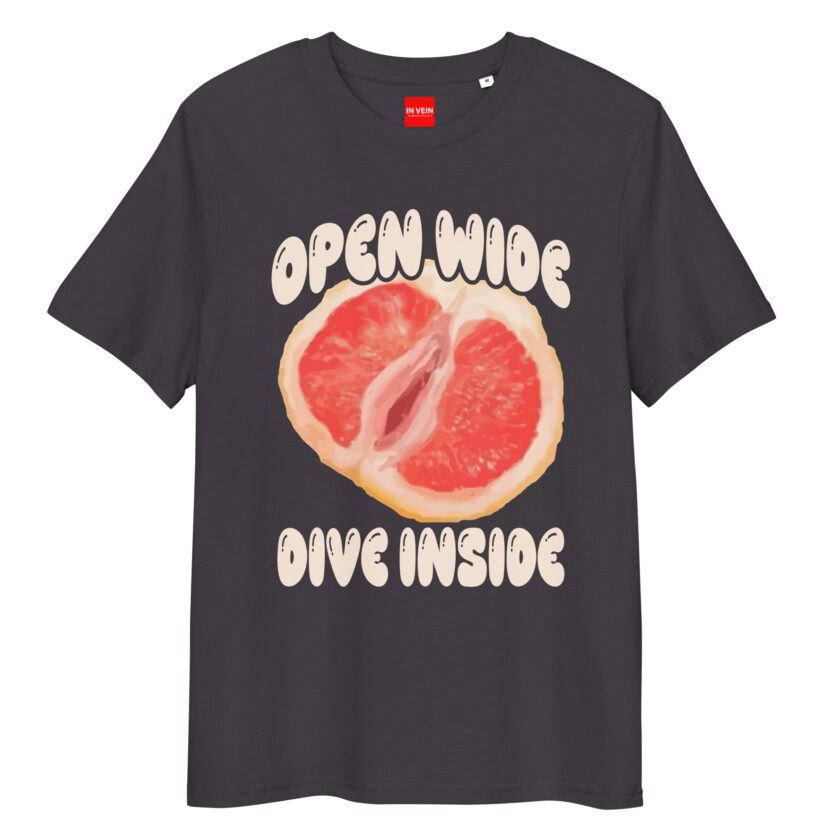 In Vein® Open Wide Dive Inside Organic Cotton Slutty Naughty Sex T-Shirt - Image 6