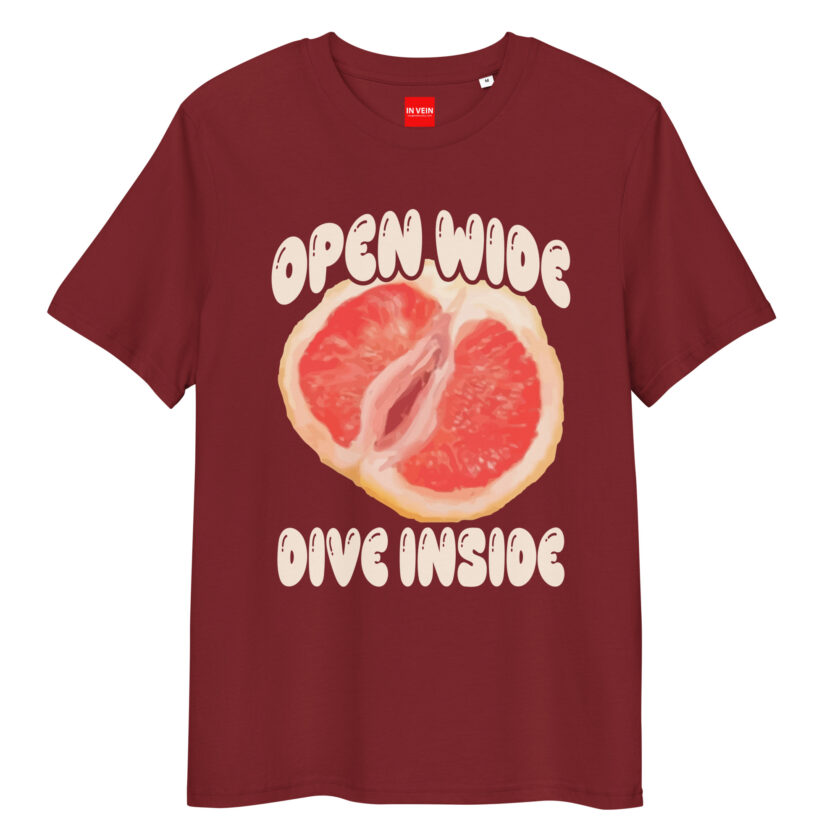 In Vein® Open Wide Dive Inside Organic Cotton Slutty Naughty Sex T-Shirt - Image 5