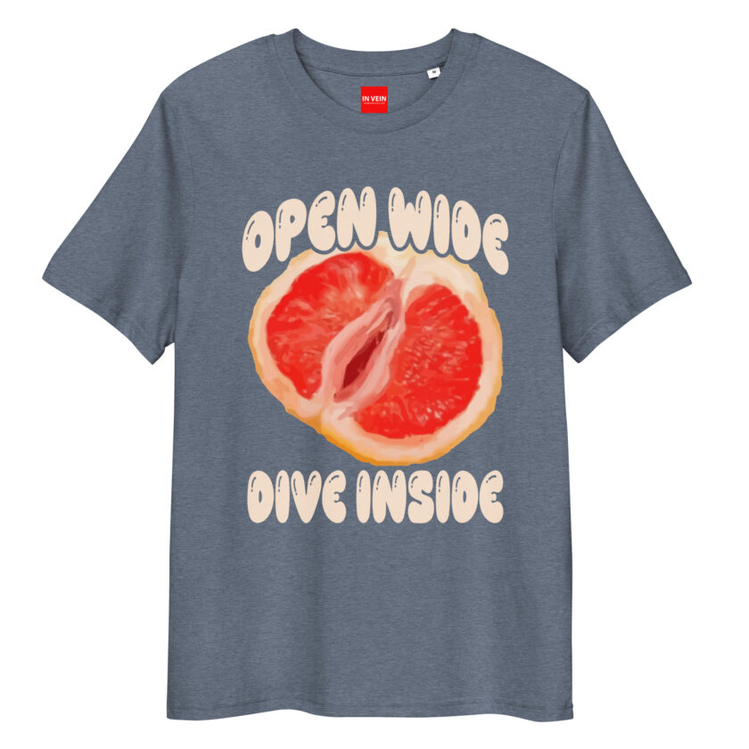 In Vein® Open Wide Dive Inside Organic Cotton Slutty Naughty Sex T-Shirt - Image 9