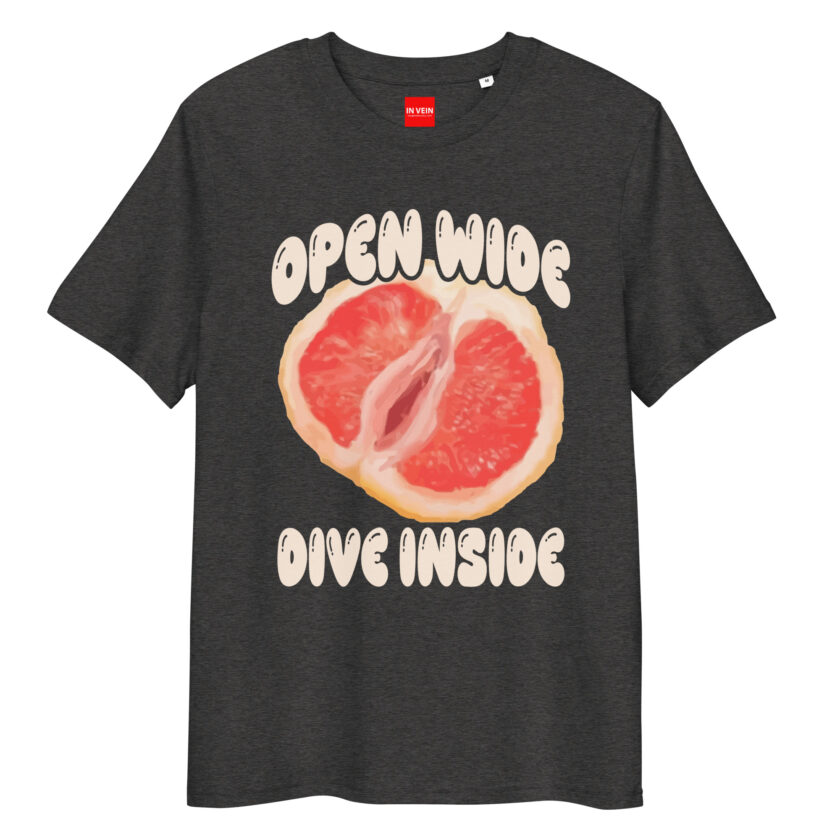 In Vein® Open Wide Dive Inside Organic Cotton Slutty Naughty Sex T-Shirt - Image 4