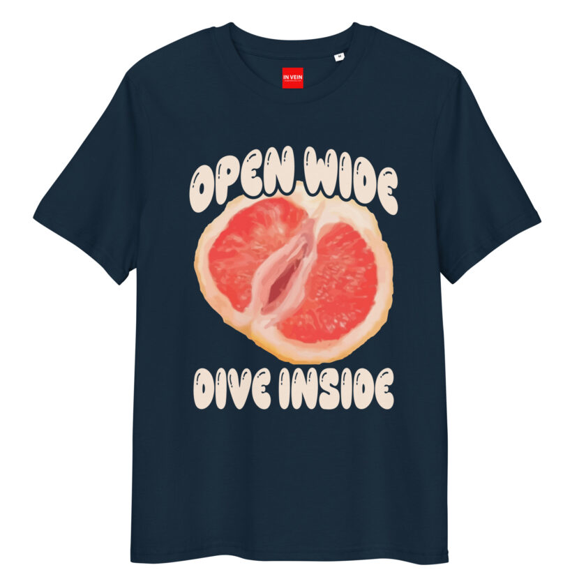 In Vein® Open Wide Dive Inside Organic Cotton Slutty Naughty Sex T-Shirt - Image 3