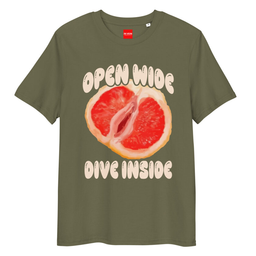 In Vein® Open Wide Dive Inside Organic Cotton Slutty Naughty Sex T-Shirt - Image 8