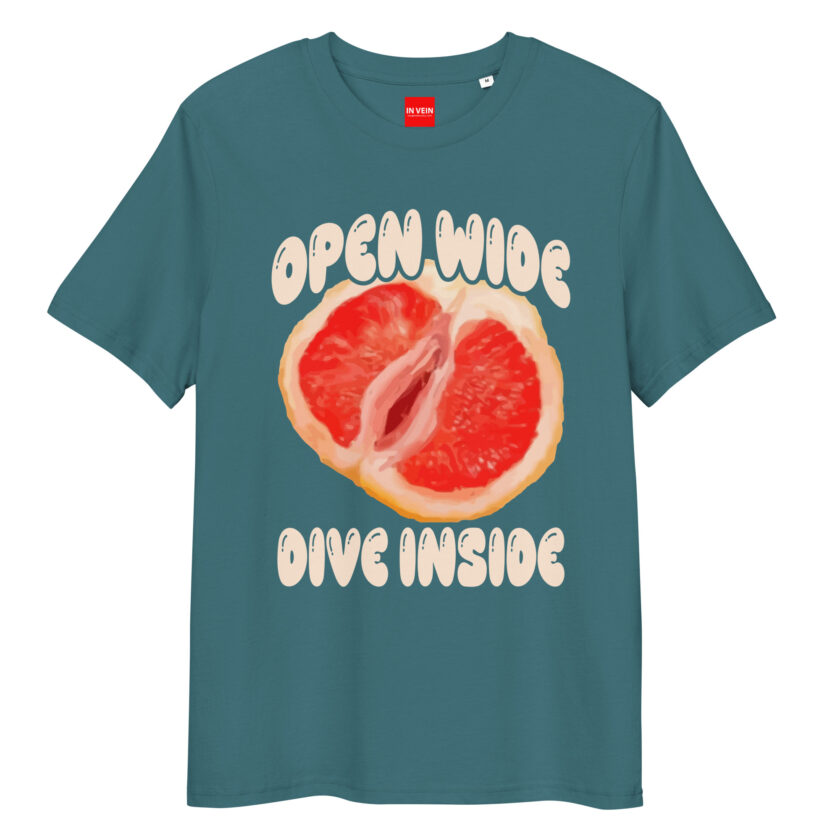 In Vein® Open Wide Dive Inside Organic Cotton Slutty Naughty Sex T-Shirt - Image 7